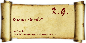 Kuzma Gerő névjegykártya